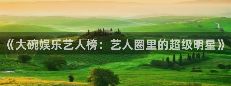 琳琅娱乐注册：《大碗娱乐艺人榜：艺人圈里的超级明星》